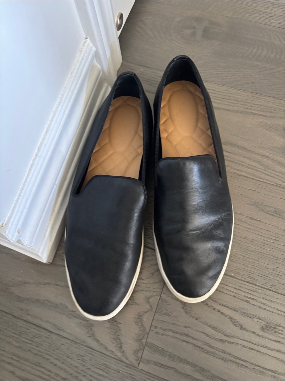 Birdies Black Slip-On Loafers with Tan Insole - The Swift